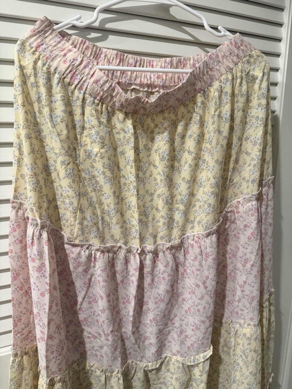 SHEIN Yellow and Pink Floral Maxi Skirt
